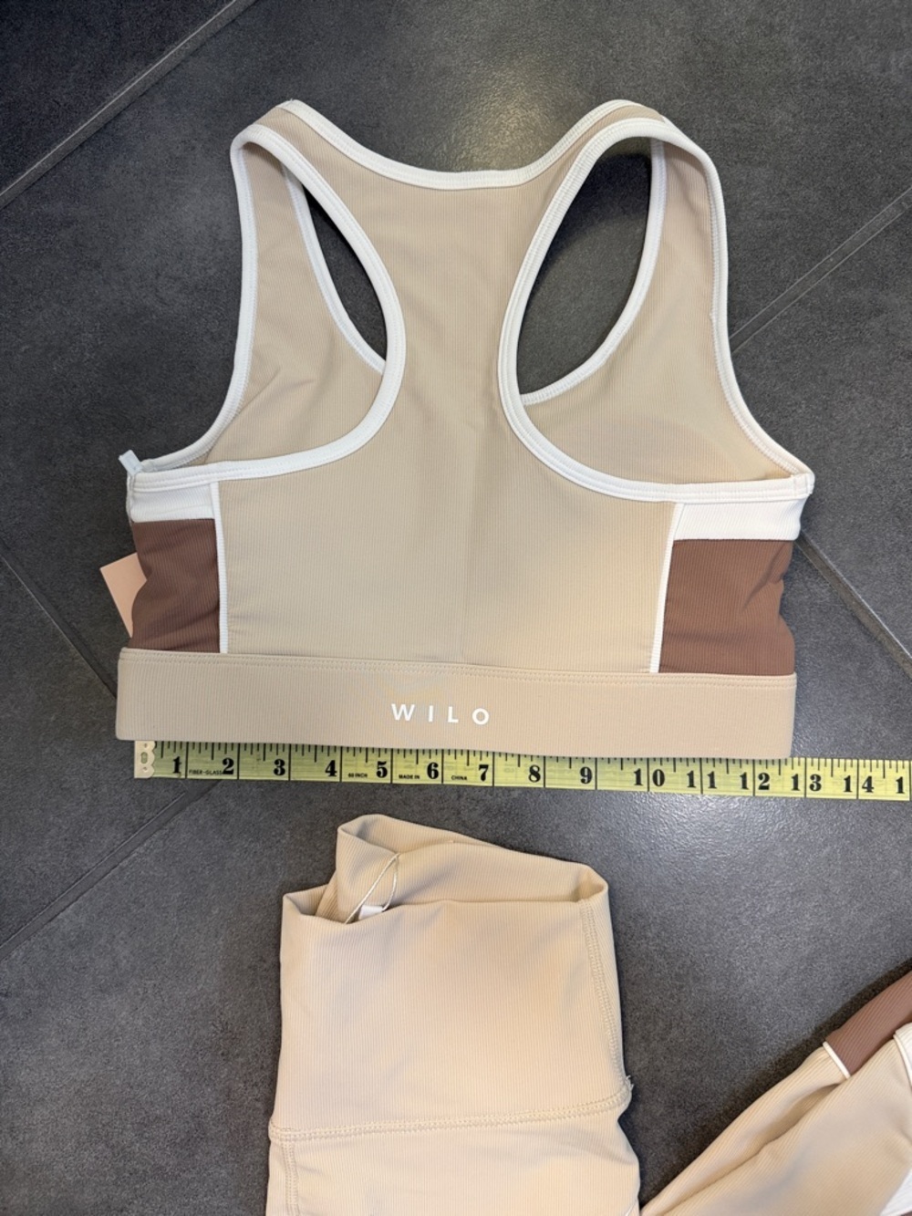 Wilo Rib Clay Racer Panel S Leggings and Sports Bra Set - Picture 4 of 12